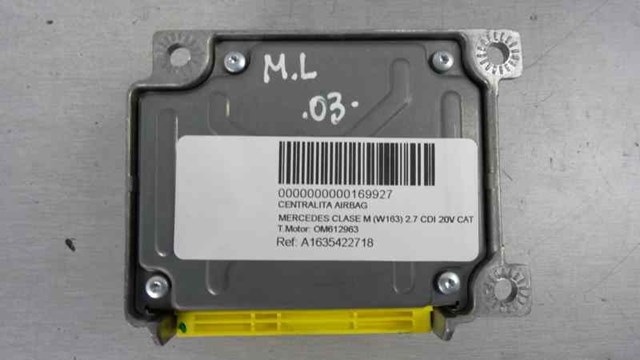 Módulo processador de controlo da bolsa de ar (Centralina eletrônica AIRBAG) A1635422718 MERCEDES