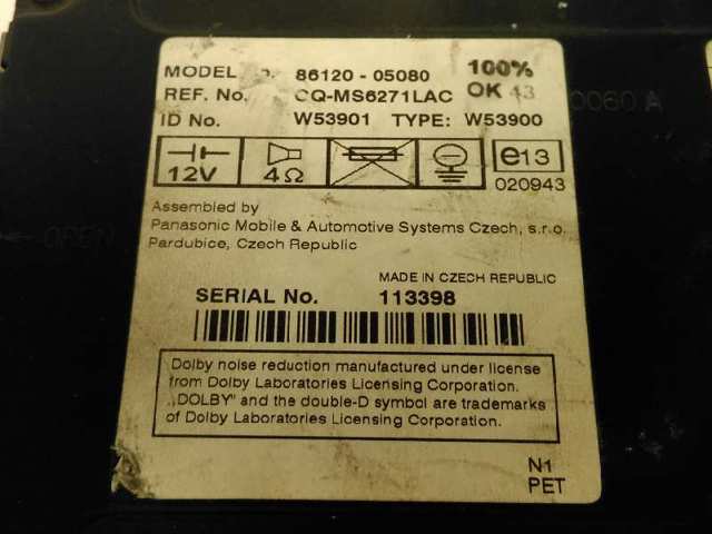 Aparelhagem de som (rádio AM/FM) CQMS6271LAC TOYOTA