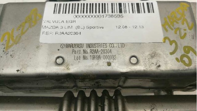 Radiador do sistema EGR de recirculação dos gases de escape R2AA20304 MAZDA