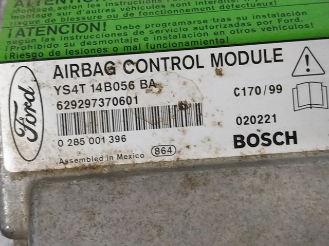Módulo processador de controlo da bolsa de ar (Centralina eletrônica AIRBAG) YS4T14B056BA FORD