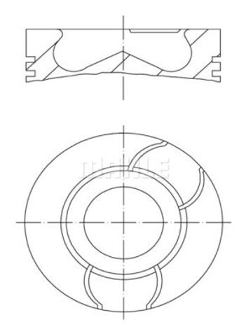 Pistão do kit para 1 cilindro, STD Mahle Original 021PI00123000