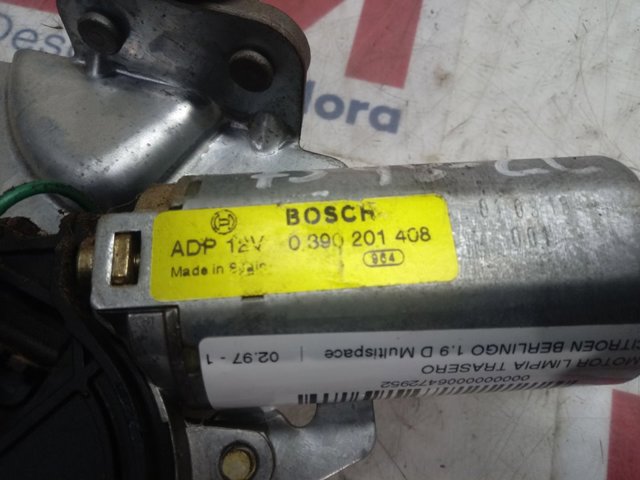 Motor de limpador pára-brisas de vidro traseiro Peugeot/Citroen 0390201408