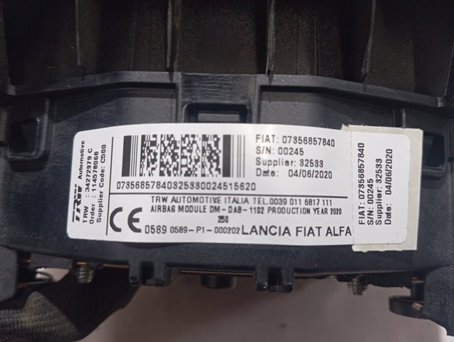 Cinto de segurança (AIRBAG) de condutor Peugeot/Citroen 1671044080