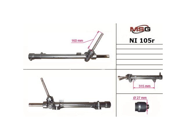 Cremalheira da direção NI105R MSG Rebuilding