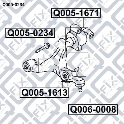 Bloco silencioso dianteiro do braço oscilante inferior Q-fix Q0050234 preço, a partir de 10,94 USD