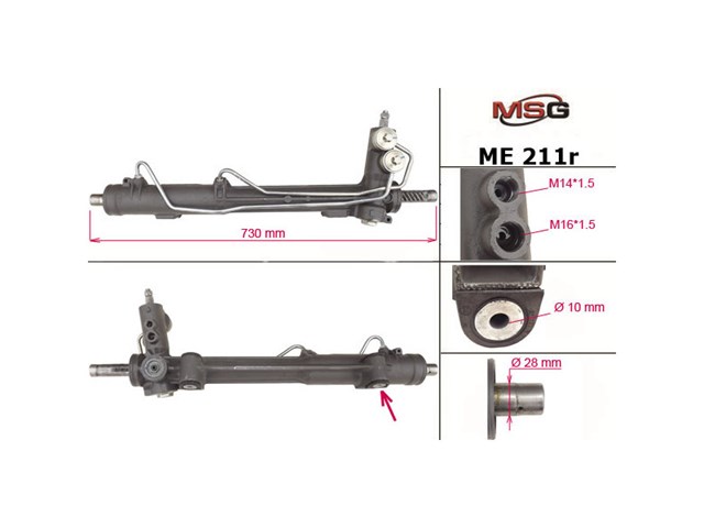 Cremalheira da direção MSG Rebuilding ME211R preço, a partir de 117,05 USD