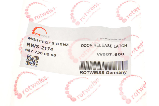 RWS2174 Rotweiss Maçaneta interna da porta dianteira