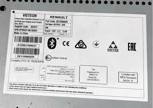 Compre 281159932R Renault (RVI) Aparelhagem de som (rádio AM/FM)