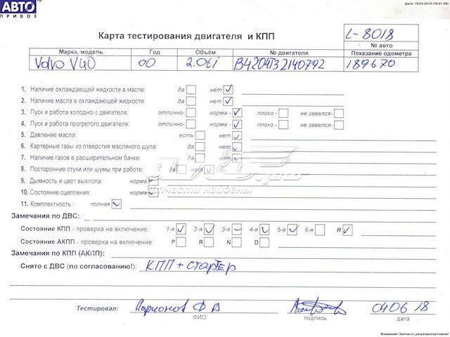 Motor montado B4204T3 Volvo