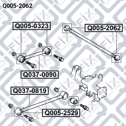 Q0052062 Q-fix Bloco silencioso da barra Panhard (de suspensão traseira)