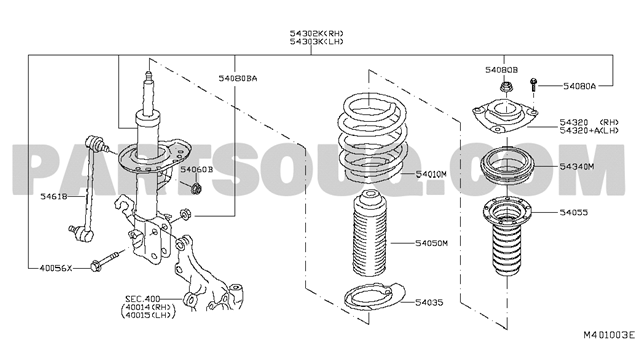 Amortecedor dianteiro esquerdo Nissan/Infiniti E43034FA0A preço, a partir de 175,76 USD