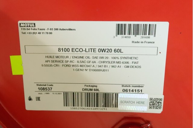 Óleo para motor 841161 Motul