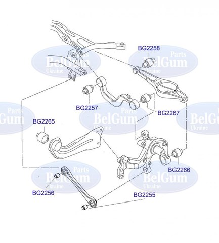 Bloco silencioso do braço oscilante superior traseiro Belgum BG2267