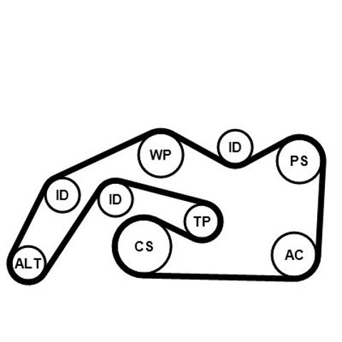 Correia dos conjuntos de transmissão, kit 6PK2490K1 Continental/Siemens