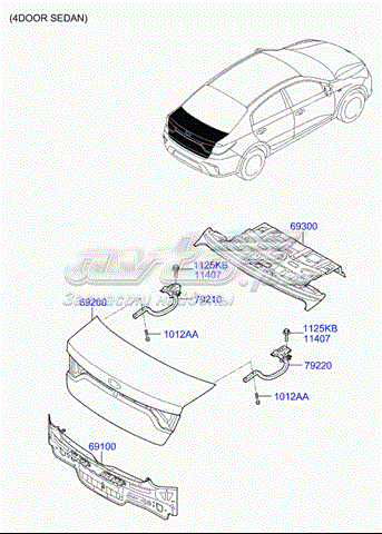 69200H0000 Hyundai/Kia Tampa de porta-malas