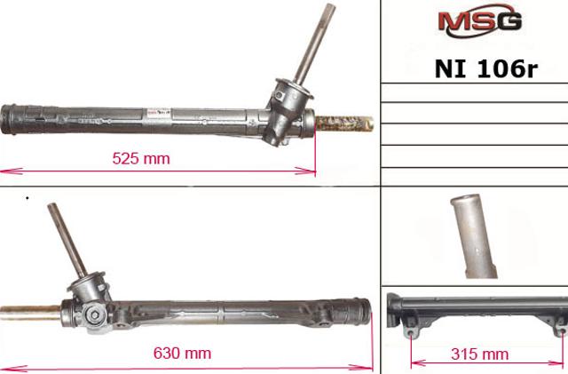 Cremalheira da direção MSG Rebuilding NI106R preço, a partir de 74,91 USD