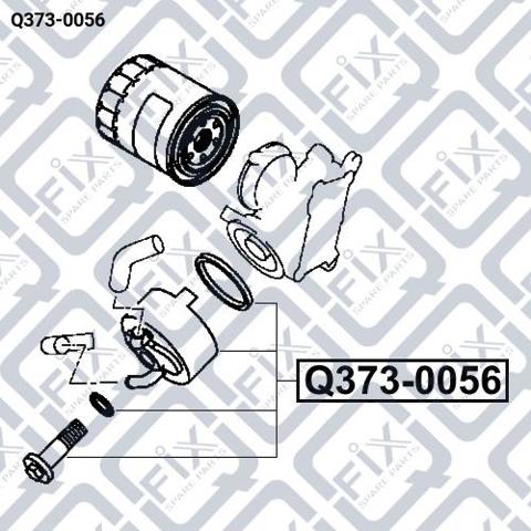 Q3730056 Q-fix Radiador de óleo (frigorífico), debaixo de filtro