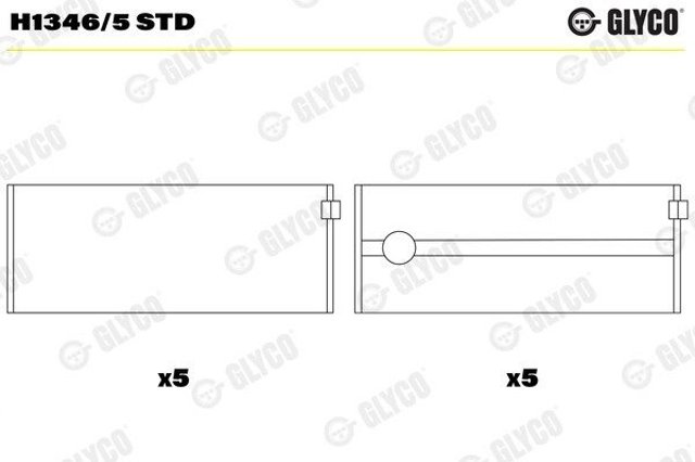 H13465STD Glyco Folhas inseridas de cambota de biela, kit, padrão (STD)