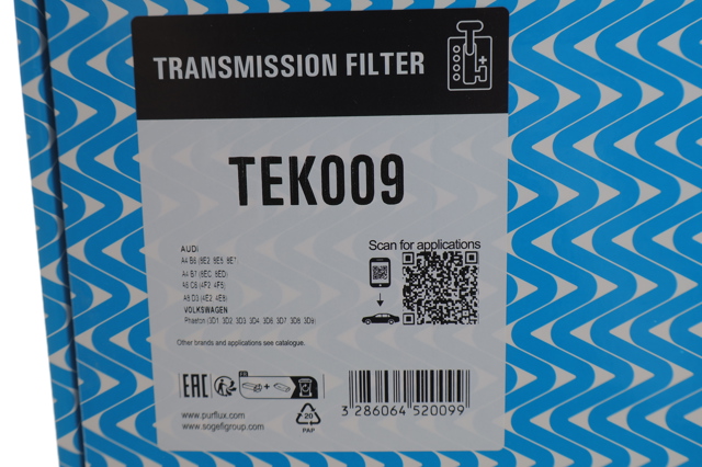 Filtro da Caixa Automática de Mudança Purflux TEK009 preço, a partir de 32,62 USD