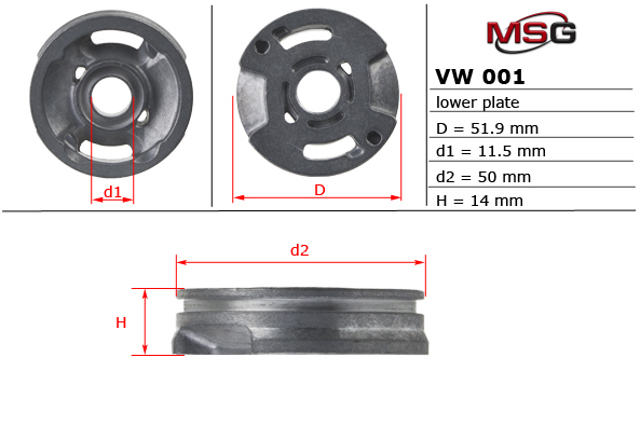 Compre VW001LPLATE MSG Kit de reparação da bomba da Direção hidrâulica assistida