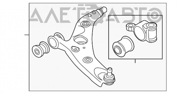 Braço oscilante inferior esquerdo de suspensão dianteira KB7W34350H Mazda