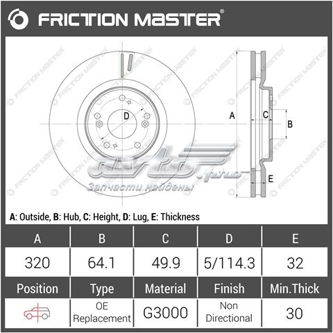 R1914 Friction Master Disco do freio dianteiro
