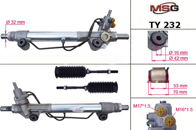 TY232 MSG Cremalheira da direção