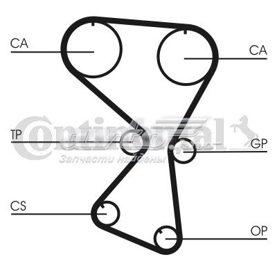 Correia do mecanismo de distribuição de gás CT1075 Continental/Siemens