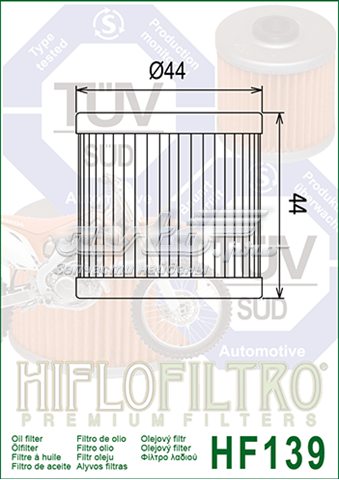 HF139 Hiflofiltro Filtro de óleo