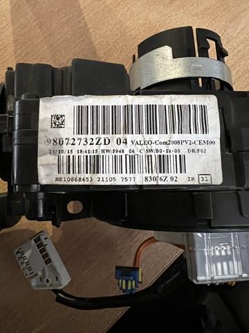98072732ZD Peugeot/Citroen Comutador esquerdo instalado na coluna da direção