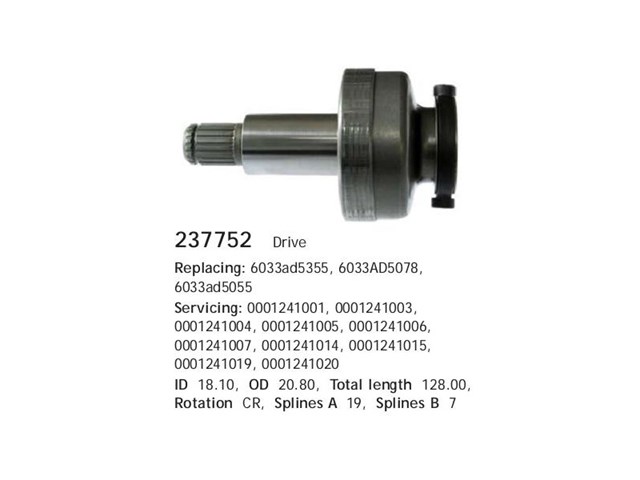 Roda-livre do motor de arranco Cargo 237752 preço, a partir de 42,78 USD