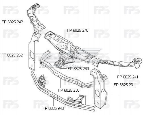 FP6825230 FPS Suporte inferior do radiador (painel de montagem de fixação das luzes)