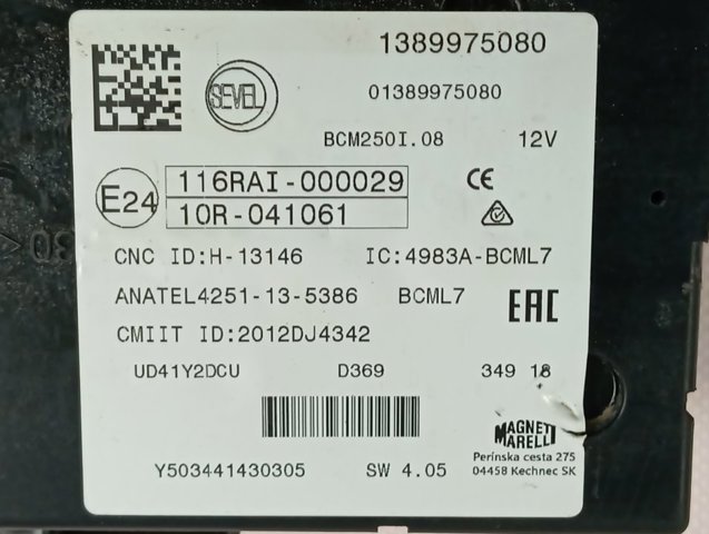 Compre 1389975080 Peugeot/Citroen Unidade de conforto