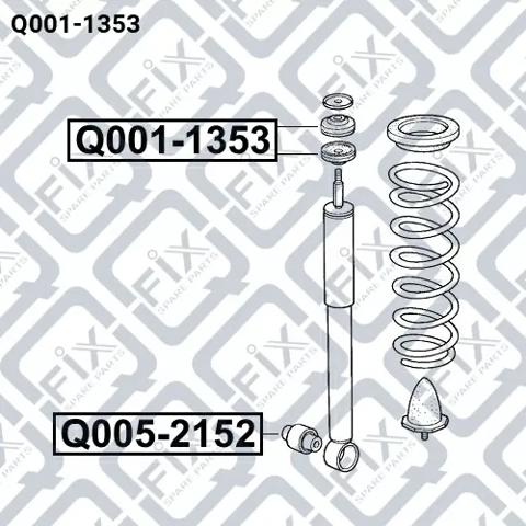 Bucha da haste de amortecedor traseiro Q-fix Q0011353