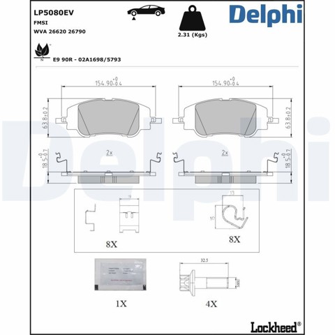 1681371180 Peugeot/Citroen Sapatas do freio dianteiras de disco