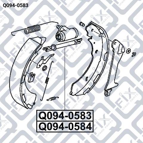 Mecanismo de aproximação (de auto-aproximação) das sapatas de tambor (kit de reparação levadiça) Q0940583 Q-fix