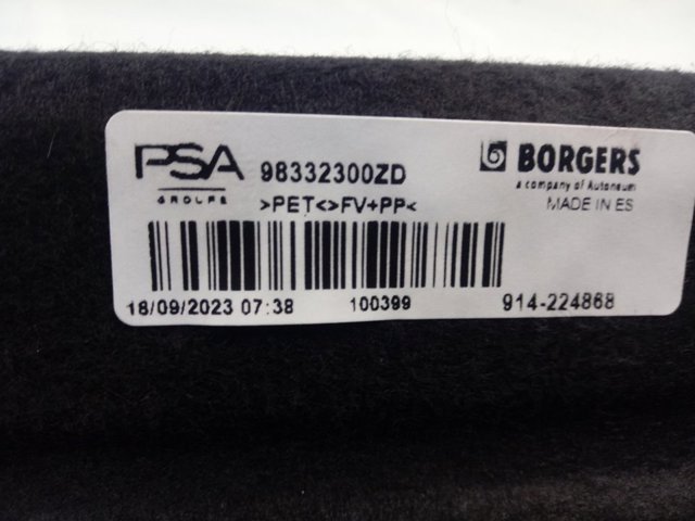 Prateleira de salão traseira 98332300ZD Peugeot/Citroen