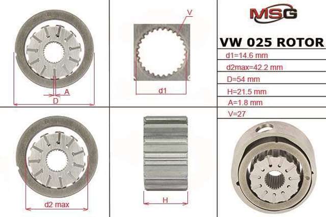 Compre VW025ROTOR MSG Kit de reparação da bomba da Direção hidrâulica assistida