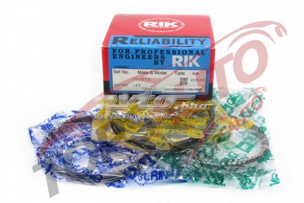 Kit de anéis de pistão de motor, 2ª reparação ( + 0,50) Riken 28785050