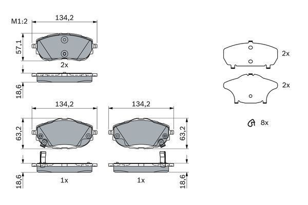 986494676 Bosch Sapatas do freio dianteiras de disco