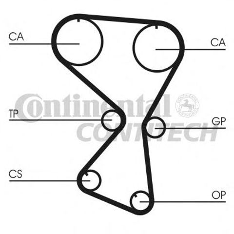 Correia do mecanismo de distribuição de gás CT1075 Continental/Siemens