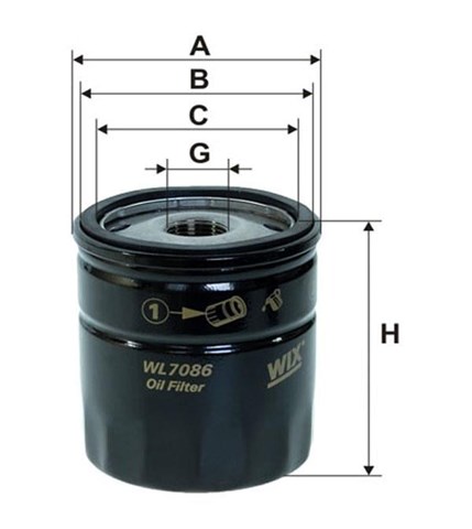 Filtro de óleo WL708612 WIX