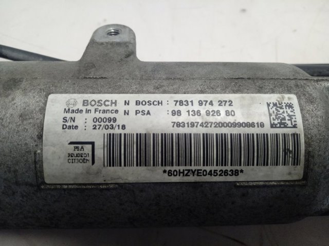 9813692680 Peugeot/Citroen Cremalheira da direção