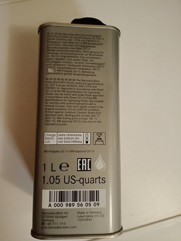 A000989560509 Mercedes Fluido de freio
