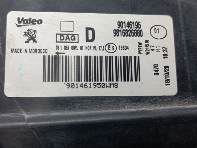 Luz direita 9816826880 Peugeot/Citroen