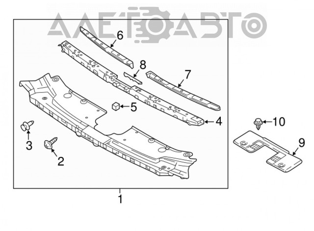 TK4850720E Mazda Placa sobreposta superior do painel dianteiro (de suporte do radiador)