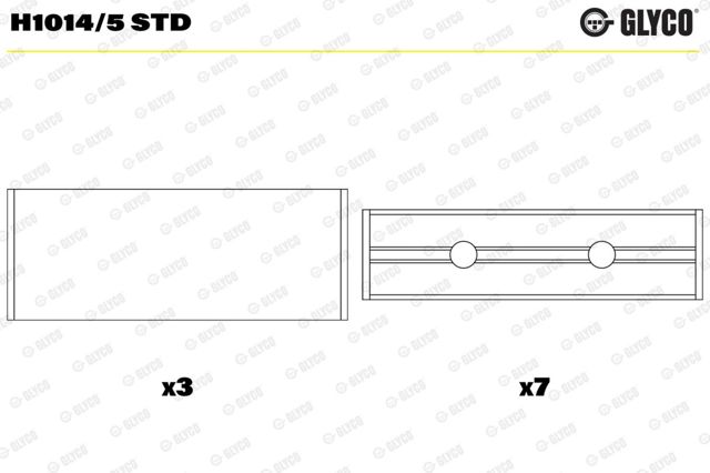 H10145STD Glyco Folhas inseridas principais de cambota, kit, padrão (STD)