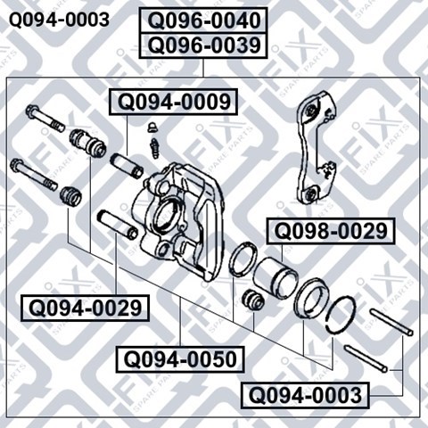 Compre Q0940003 Q-fix Kit de reparação de suporte do freio traseiro