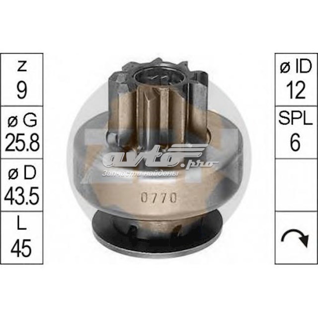 Roda-livre do motor de arranco ZEN ZN0770