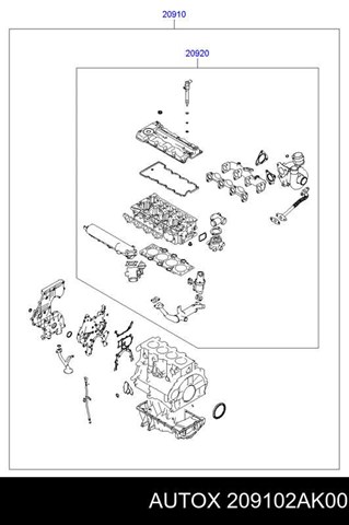 209102AK00 Hyundai/Kia Kit de vedantes de motor completo